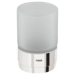 TIGER Zahnputzbecher »Boston«, Edelstahl/Glas, Edelstahlfarben