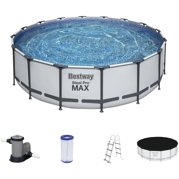 Bestway Rundpool »Steel Pro Max™«, Grau, ØxH: 488 X 122 Cm