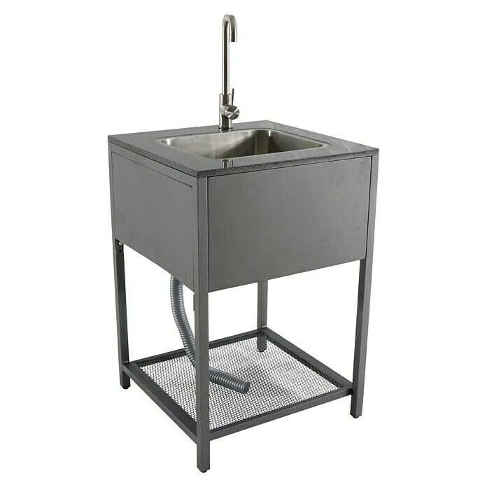 MWH Grillküchen-Modul Spüle Mattgrau, 60 X 60 X 90 Cm – Bild 2