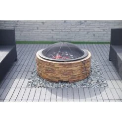 Westmann Feuerstelle Steinoptik Mit Abfanggitter