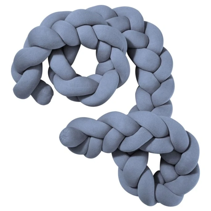 Nordic Coast Company Strick Bettschlange Geflochten - 17x200 Cm - Blau