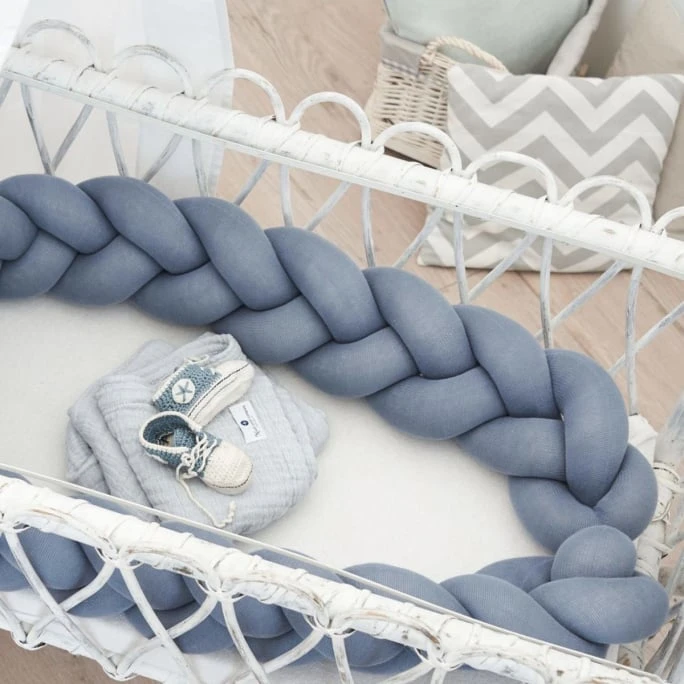 Nordic Coast Company Strick Bettschlange Geflochten - 17x200 Cm - Blau – Bild 6