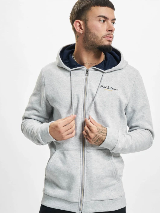 Jack & Jones Herren Zip Hoodie Berg In Grau