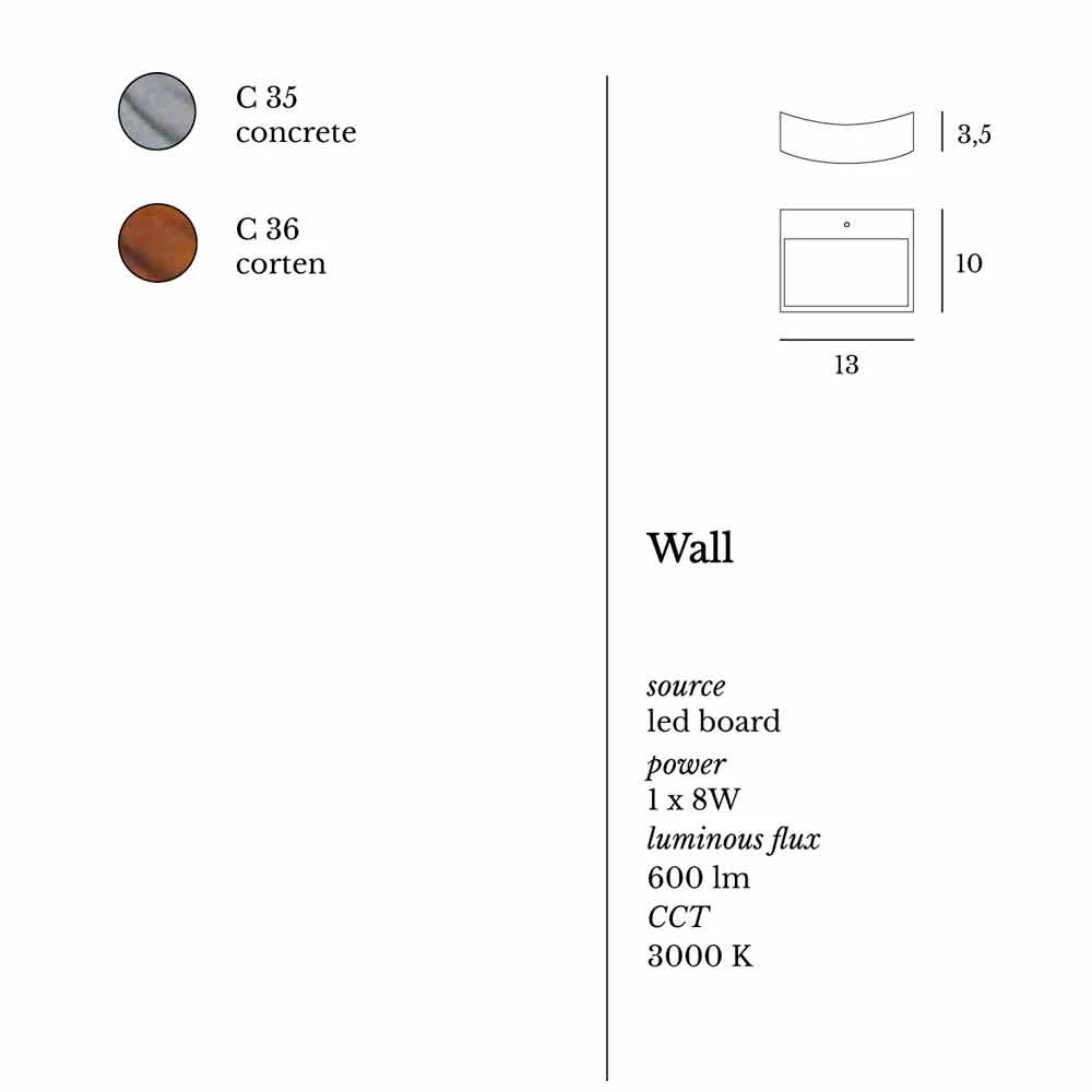 Moderne Design-Wandleuchte Aus Stahl 13xH 3,5x Sp 10 Cm Osea – Bild 6