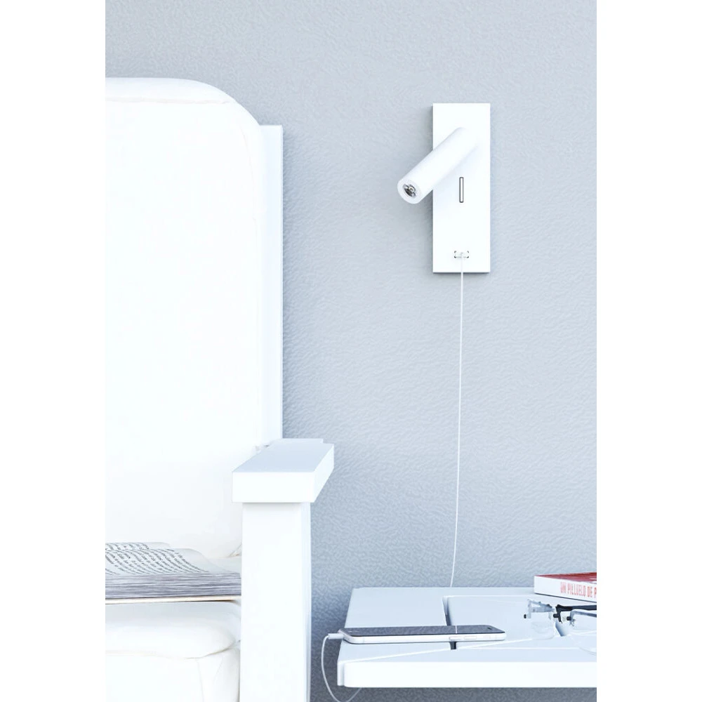 Wandleuchte Led Tilting Spotlight Aus Weißem Oder Mattschwarzem Aluminium - Cardie – Bild 3