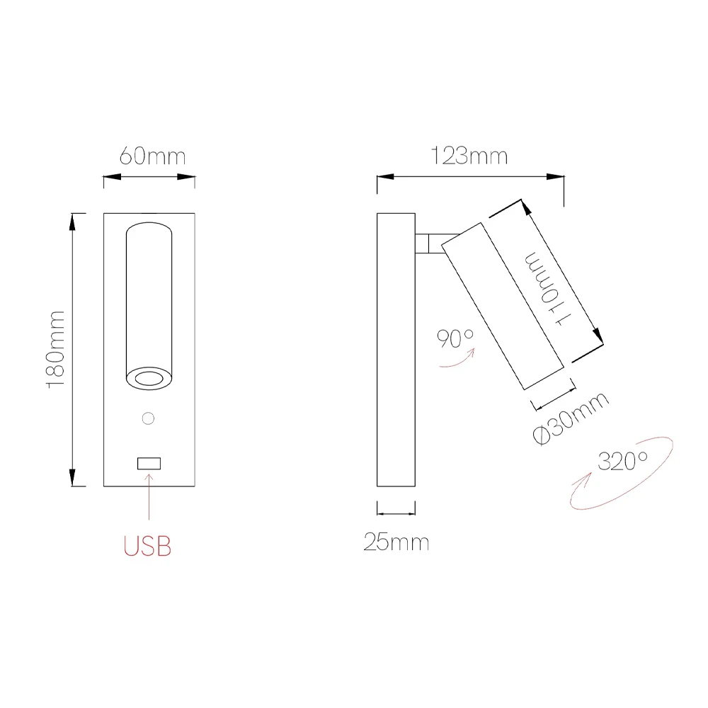 Wandleuchte Led Tilting Spotlight Aus Weißem Oder Mattschwarzem Aluminium - Cardie – Bild 5