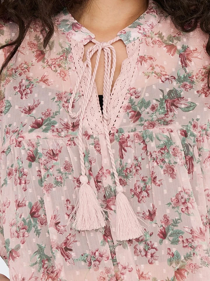 ONLY Bluse "Aida Elisa" In Rosa/ Rot/ Grün – Bild 5